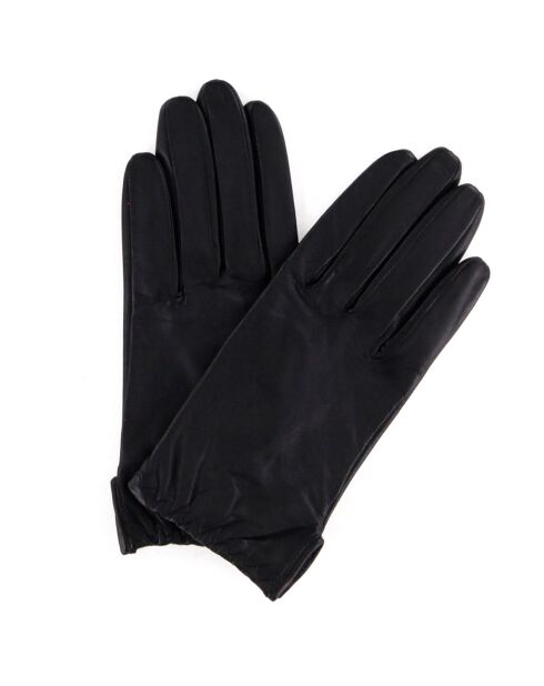 Gants en Cuir d'Agneau doublure Textile Huntia Dpol noirs
