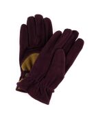 Gants en Velours de Cuir d'Agneau doublure Polaire Hoki  bordeaux/beige