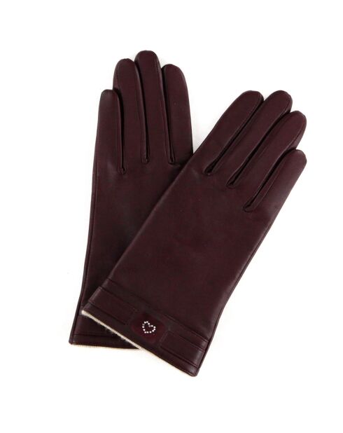 Gants en Cuir d'Agneau doublure Laine Hilaria bordeaux