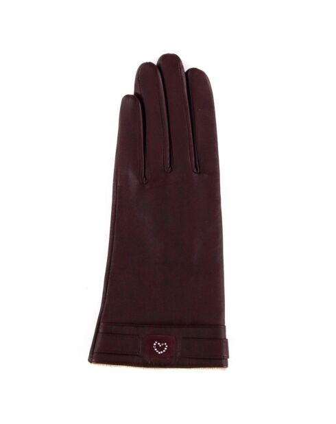 Gants en Cuir d'Agneau doublure Laine Hilaria bordeaux