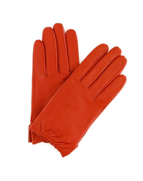 Gants en Cuir d'Agneau doublure Textile Huntia Dpol orange