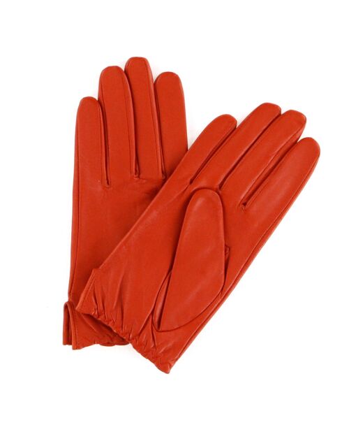 Gants en Cuir d'Agneau doublure Textile Huntia Dpol orange