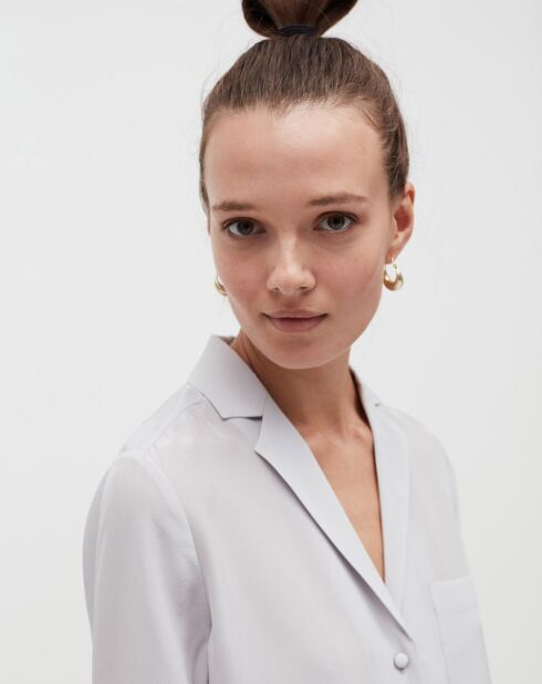 Chemise 100% Soie Mikaella lilac marble