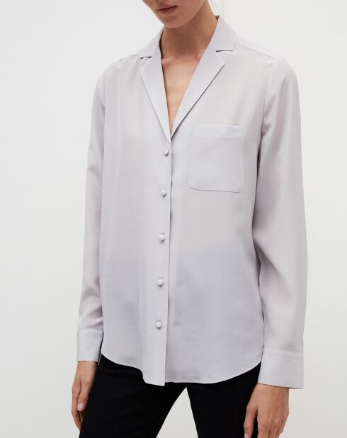 Chemise 100% Soie Mikaella lilac marble