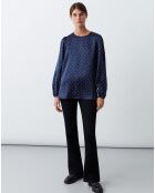 Chemise 100% Soie Vitaa bleu marine