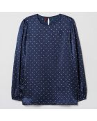 Chemise 100% Soie Vitaa bleu marine