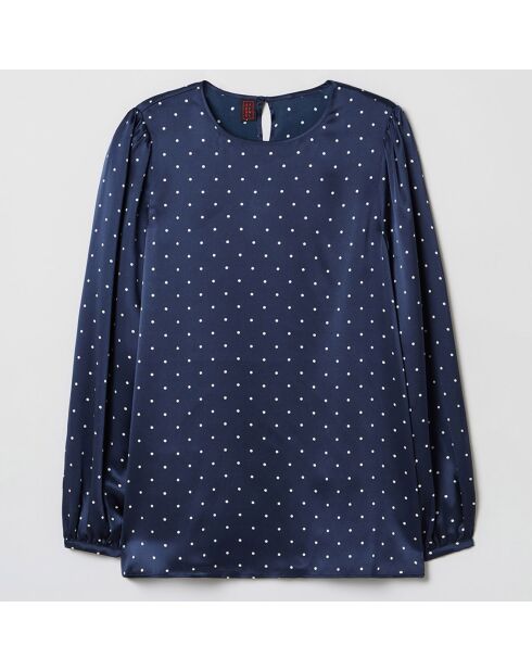 Chemise 100% Soie Vitaa bleu marine