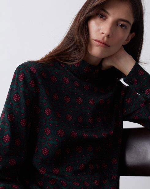 Chemise Venitia vert/rose