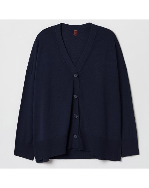 Cardigan 100% Laine Joya bleu marine