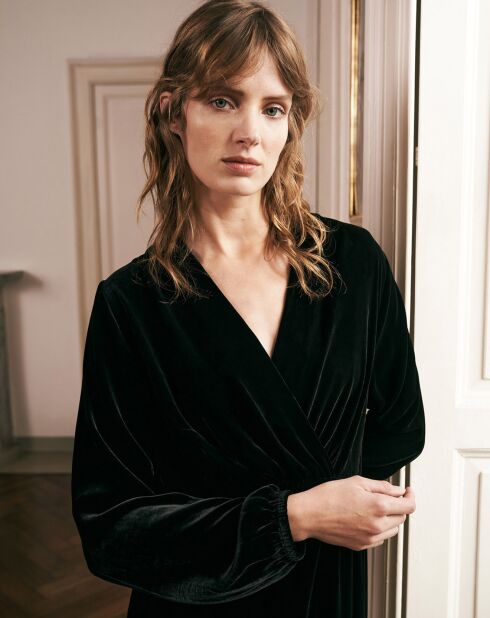 Robe en soie mélangée Joyce noire