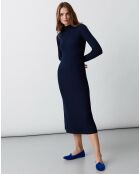 Robe 100% Laine de Mérinos Salia bleu marine