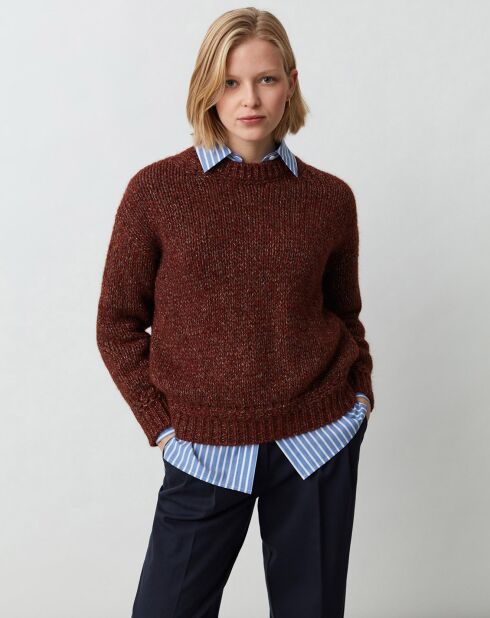 Pull en Laine & Alpaga mélangés Bapti cerise