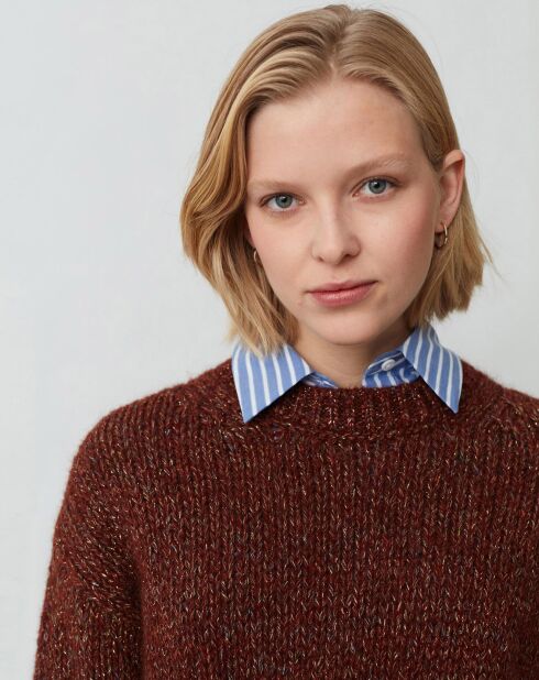 Pull en Laine & Alpaga mélangés Bapti cerise
