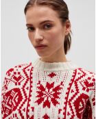 Pull en Laine mélangée Bali blanc/rose