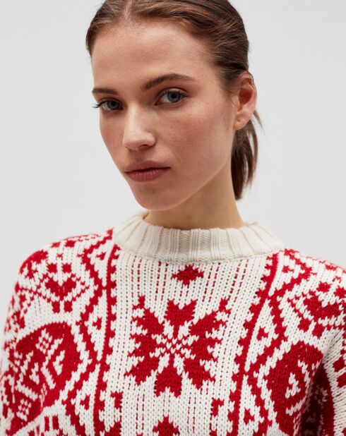 Pull en Laine mélangée Bali blanc/rose