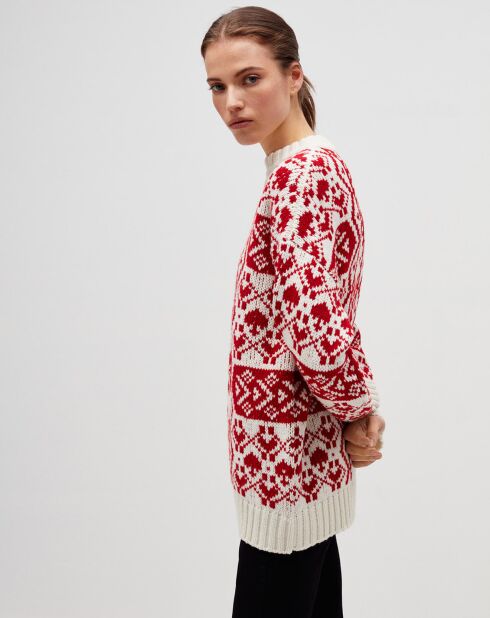 Pull en Laine mélangée Bali blanc/rose