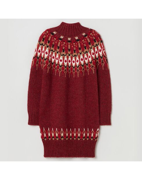 Robe en Laine & Alpaga mélangés Saigo rose/marron