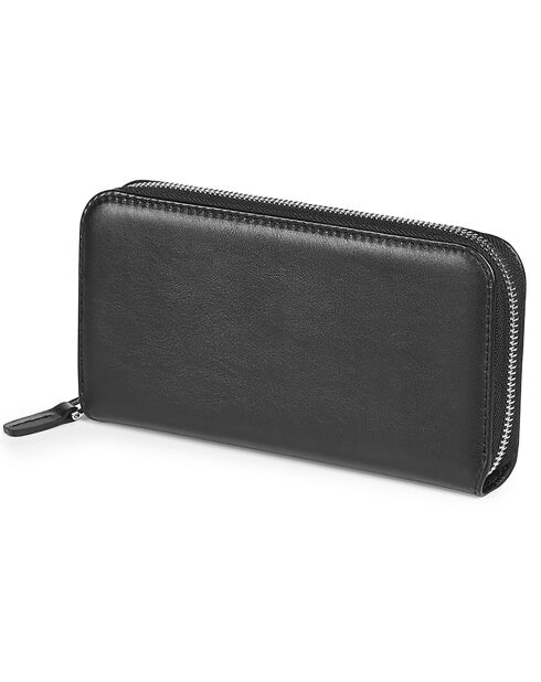 Portefeuille en Cuir Bottalato noir - 19.5x10 cm