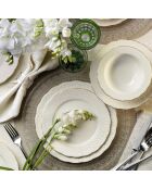 Service de table en porcelaine blanc/doré - 18 pièces