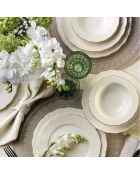 Service de table en porcelaine blanc/doré - 18 pièces