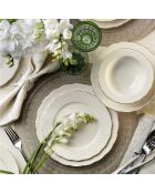 Service de table en porcelaine blanc/doré - 18 pièces