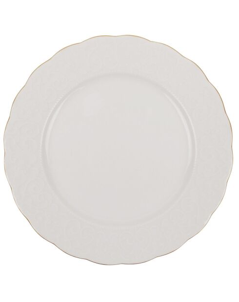 Service de table en porcelaine blanc/doré - 18 pièces