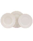 Service de table en porcelaine blanc/doré - 18 pièces