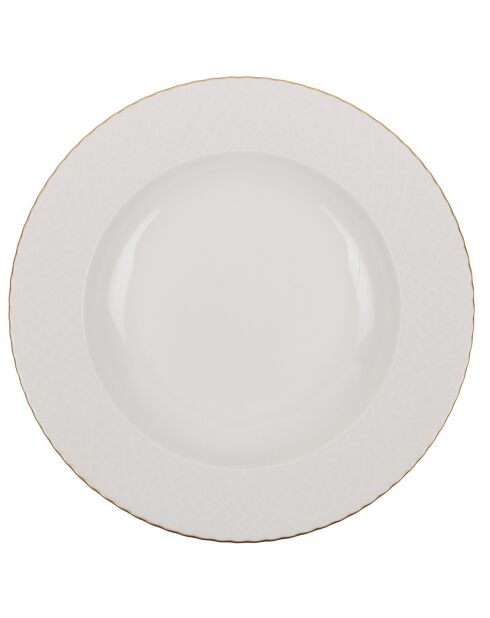 Service de table en porcelaine blanc/doré - 18 pièces