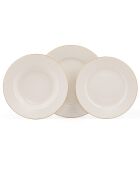 Service de table en porcelaine blanc/doré - 18 pièces