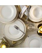 Service de table en porcelaine blanc/doré - 18 pièces