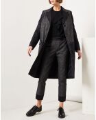 Manteau bi-matière Lilia noir