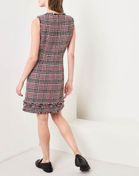 Robe Cassandre brodée marine/groseille