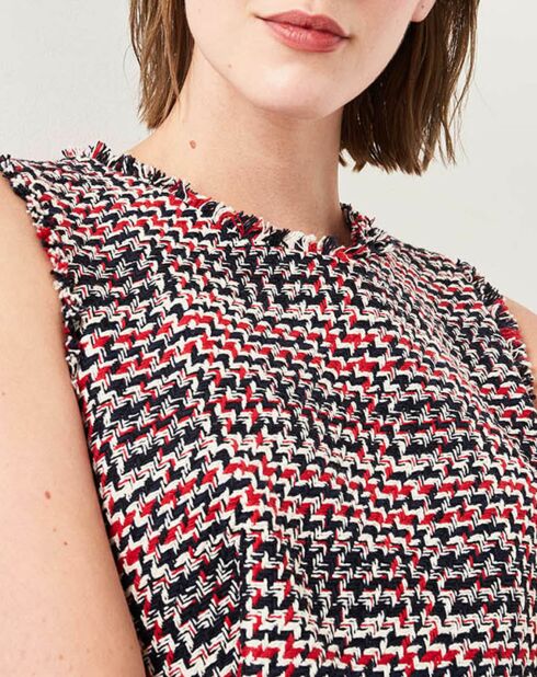 Robe Cassandre brodée marine/groseille