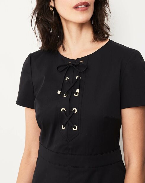 Robe Sophia à laçage noire
