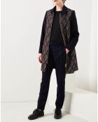 Manteau en Laine & Mohair mélangés Ashley brodé marine/multicolore