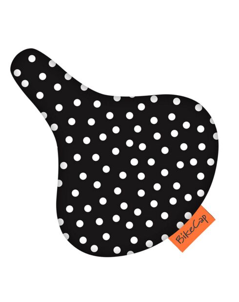 Housse de selle de vélo à pois noire