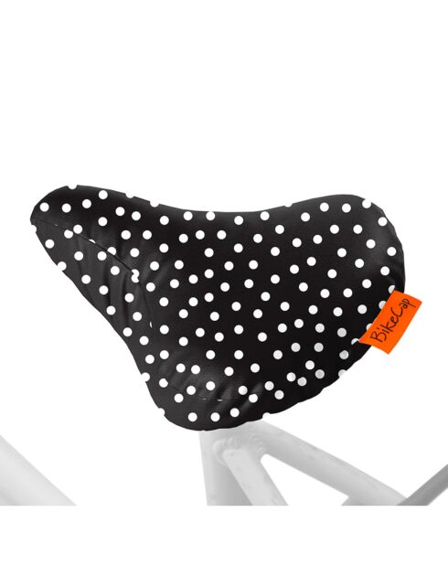 Housse de selle de vélo à pois noire