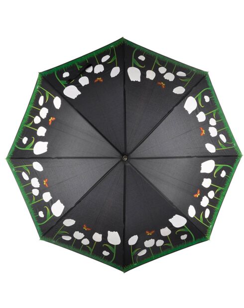 Parapluie droit automatique avec tulipes multicolore