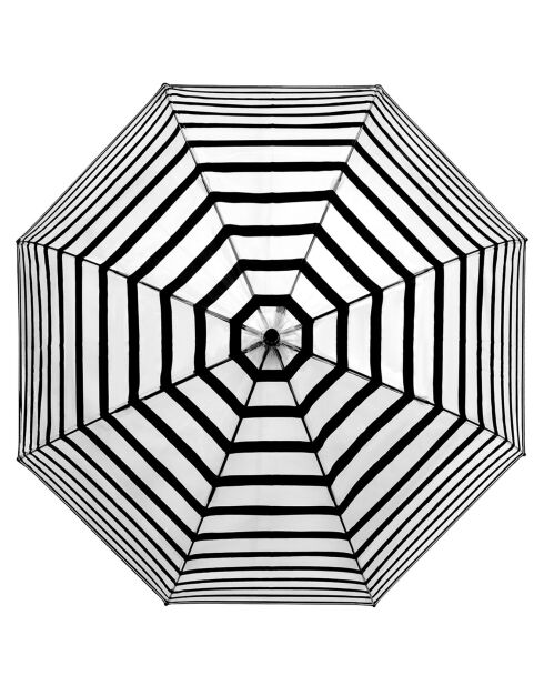 Transparante automatische klokparaplu met transparante/zwarte strepen