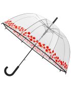 Parapluie transparent automatique cloche Coquelicots transparent/rouge