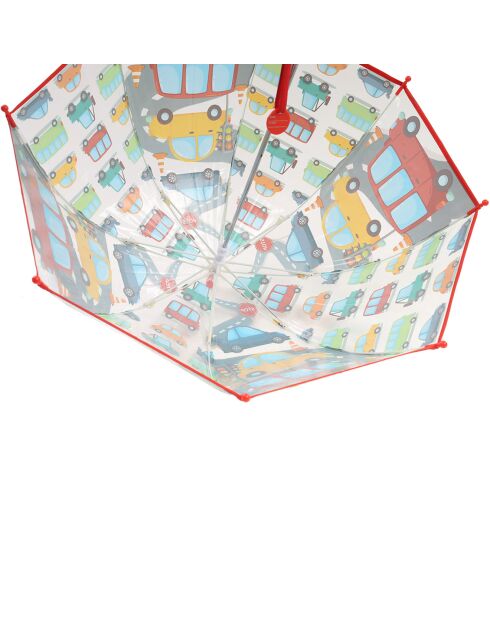 Paraguas transparente para niños con diseño de coche