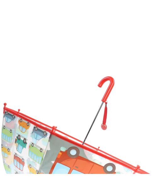 Paraguas transparente para niños con diseño de coche