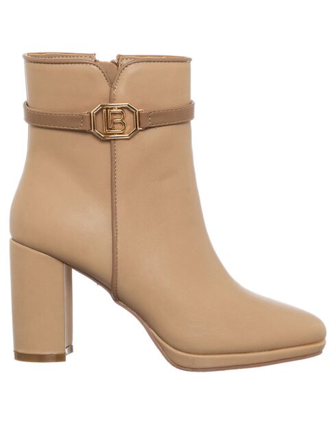 Beige laarzen Giovanna - hak 8,5 cm