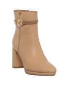 Beige laarzen Giovanna - hak 8,5 cm