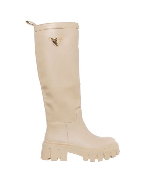 Bottes Teodosia beiges - Talon 5.5 cm