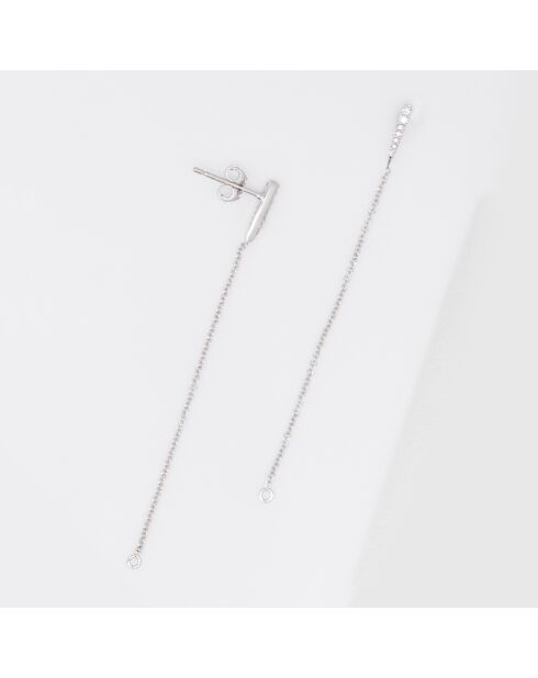 Boucles d'oreilles Miria Diamants 0.07 ct or blanc