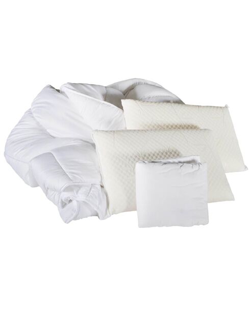 Pack Prêt à Dormir Reina 2.0 Matelas + Sommier + Accessoires blanc - 140x200 cm