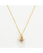 Anhänger aus 0,02 ct Cadenacre-Diamanten und Perlmutt aus Gelbgold