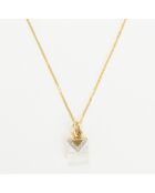 Anhänger aus 0,02 ct Cadenacre-Diamanten und Perlmutt aus Gelbgold