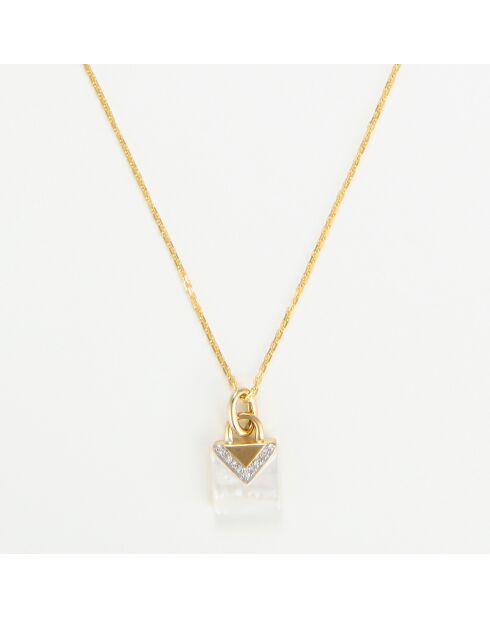 Anhänger aus 0,02 ct Cadenacre-Diamanten und Perlmutt aus Gelbgold